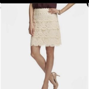 Loft Cream Lace Skirt size 8